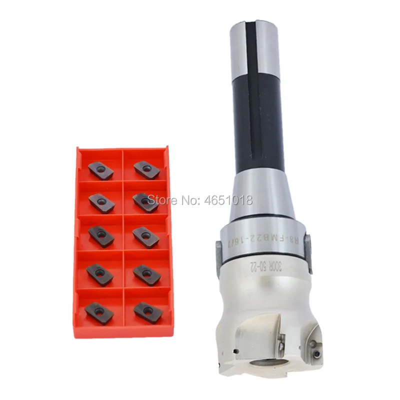 

R8 FMB22 M12 7/16 Mohs face milling handle+BAP300R 50 22 5T 63 22 6T face milling cutter head+10pcs APMT1135 H2 carbide blade