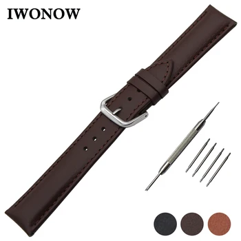 

Genuine Leather Watch Band 22mm for Pebble Time / Steel Stainless Buckle Strap Wrist Belt Bracelet Black Brown + Spring Bar