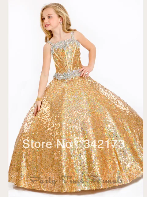 Little Girl Pageant Dresses Gold