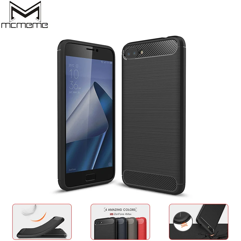 

MCMEME For Asus Zenfone 4 Max ZC520KL Case Soft TPU Silicone Carbon Fiber Skin Case For Asus Zenfone 4 Max ZC520KL Back Cover