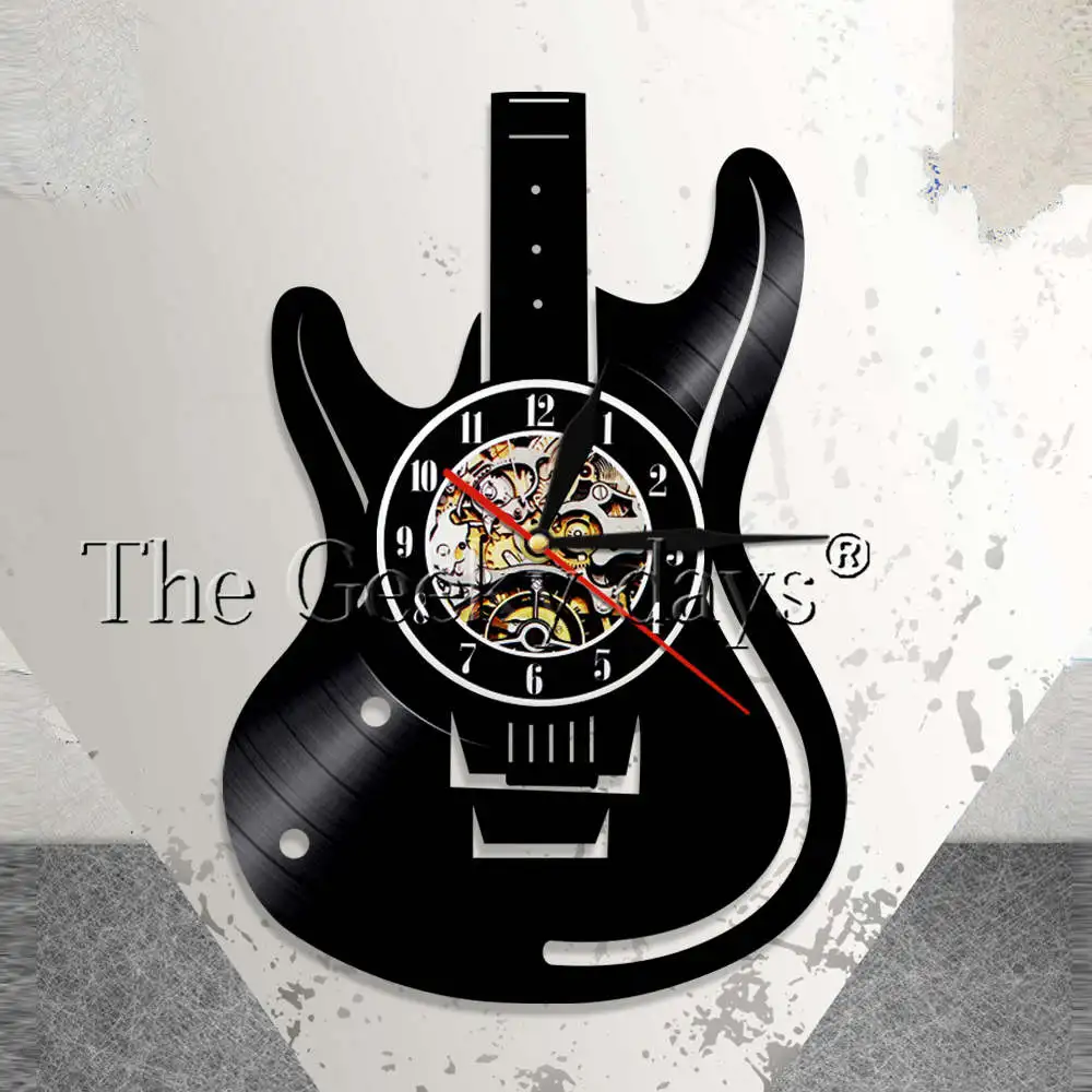 Buy Guitar Wall Clock Guitarist Vintage Vinyl Record