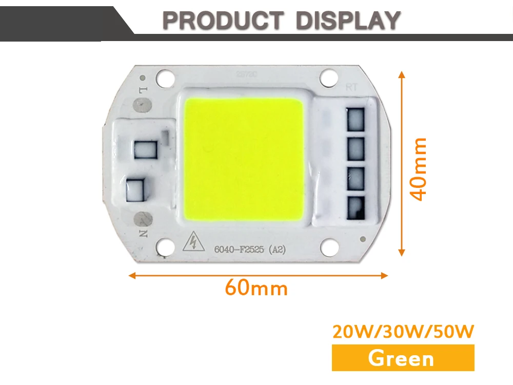 Репеллент от комаров COB Чип 20 Вт 30 Вт 50 Вт 540nm~ 565nm AC 220 В DIY для комаров COB светодиодный 20 Вт светодиодный чип xhp50 светодиодный