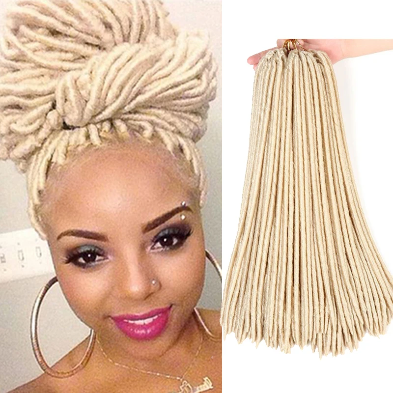 Faux Locs Crochet Hair 18inches Blonde Faux Locs Hair