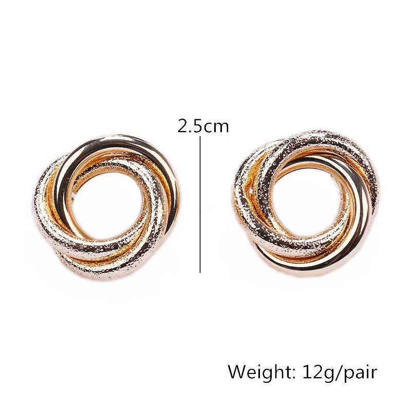 Trendy-Geometric-Round-Circle-Scrub-Metal-Stud-Earrings-For-Women-Simplicity-Gold-Color-Ear-Stud-Brincos (1)