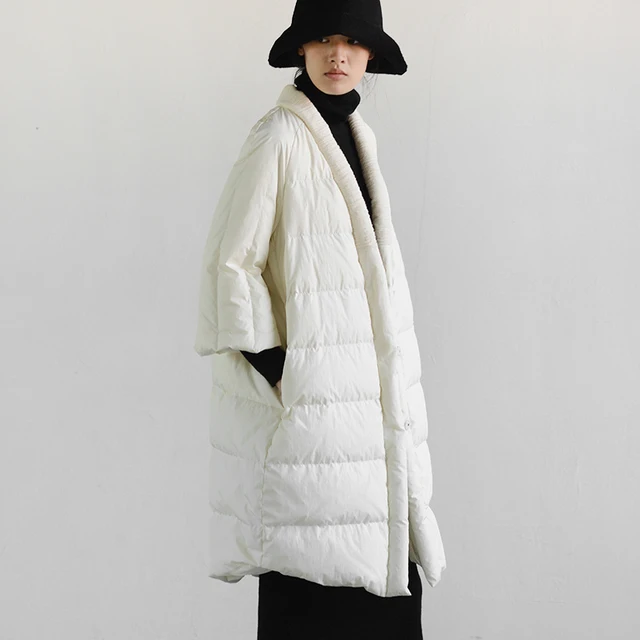 Cheap [journey]The original 95 nine points long sleeve white duck down jacket original design art winter coat