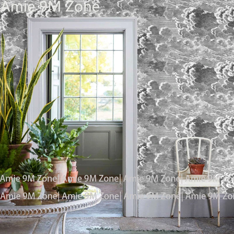 Tuya Art Wall-paper 3d Look Grey Cloud Sea Spray Art For Retro Wallpapers  Home Wall Decor Living Room And Bed Room Wall Covering - Fabric & Textile  Wallcoverings - AliExpress
