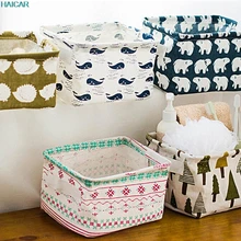 1PC Storage Boxes Cotton blended Office Desktop Makeup Organizer Sundries Storage case Levert Dropship mar6