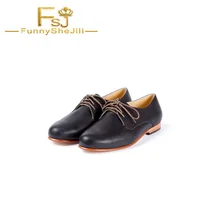 Черная Винтажная обувь; Женская удобная обувь на плоской подошве на шнуровке; сезон весна-осень; привлекательная элегантная обувь; FSJ