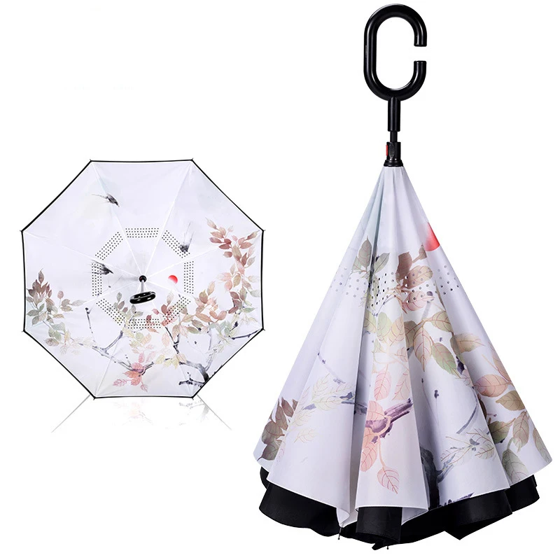 Buy Creative Reverse Folding Umbrella Double Layer