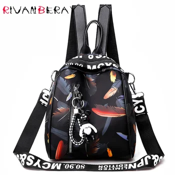 

Fashion 2019 Women's Oxford Backpack 2019 New Anti Theft Printed Shoulder Bag Ladies Casual School Travel Bags for Girls Mochila