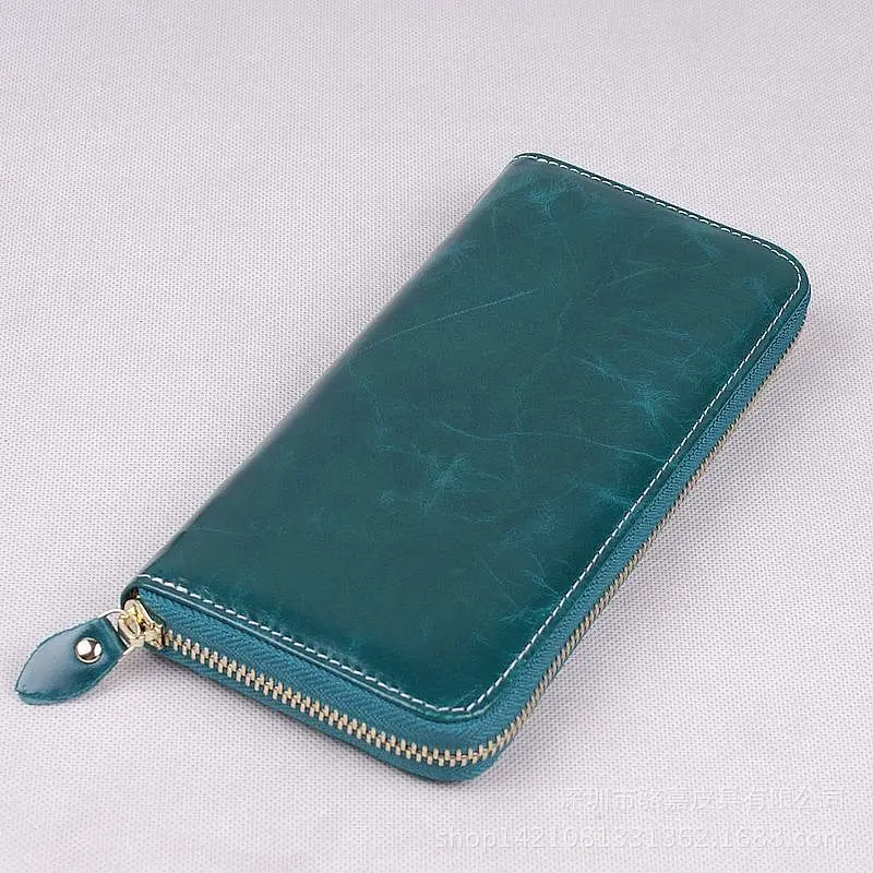 

Unisex Long Women Wallet with Interior Moblie Phone Large Coin Purse Men Real Cow Genuine Leather Card Holder Money Bag Handmade