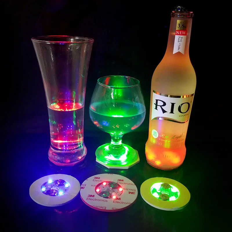 

36PCS LED Bar Coaster Stickers Light Up Bar Coasters For Drinks Cup Holder Lights For Wine Liquor Bottle For Party Wedding Bar