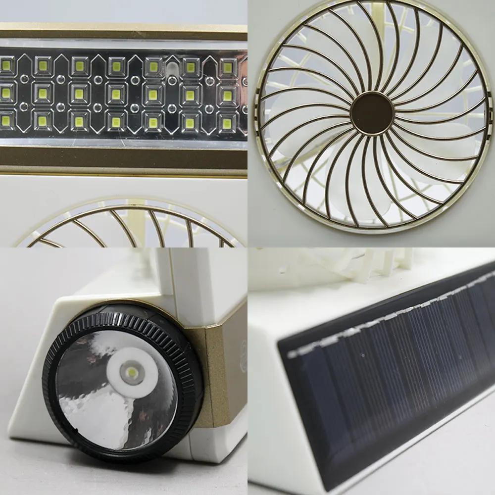 1PCSLED Solar Fan Mini Multi-Function Student Lamp Lighting Flashlight Charging Tent Lamp
