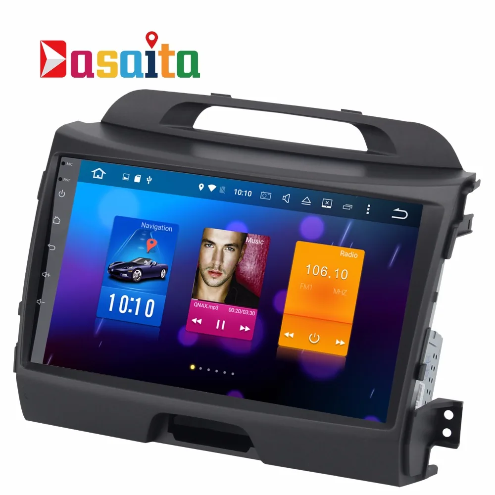 Dasaita 9 &quotAndroid 6.0 автомобиль DVD GPS плеер для Kia Sportage R 2011 2016 с восьмиядерным зеркало