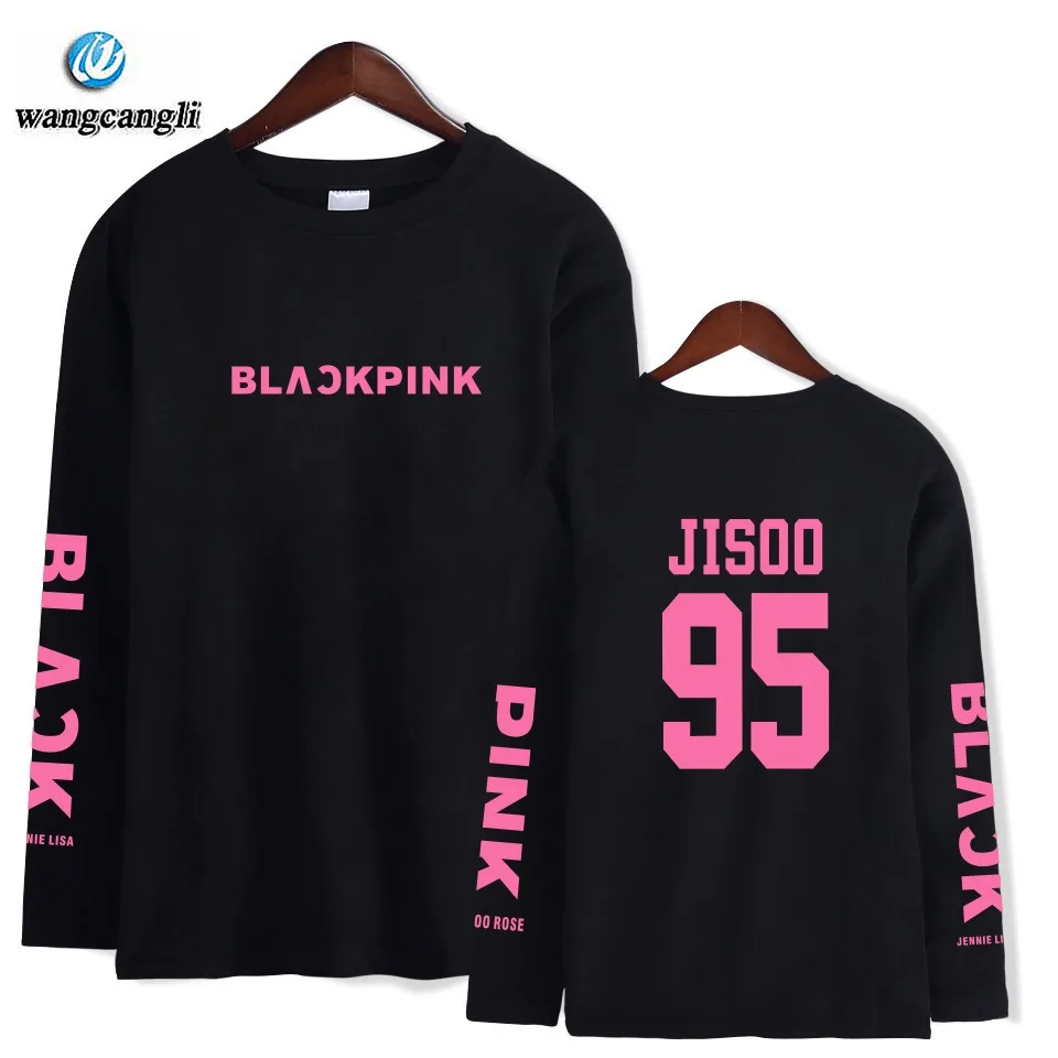 KPOP Blackpink Korean Tshirt T Shirt Women Black Pink Crewneck Long