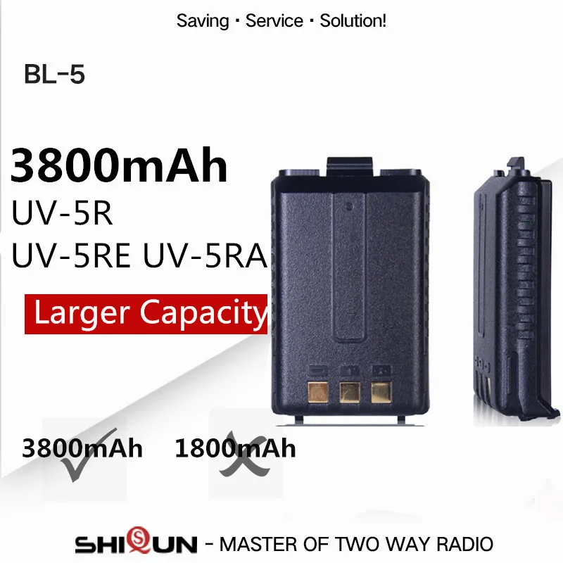 

Hot Baofeng uv-5r Battery BL-5 3800mAh Baofeng UV-5R UV-5RE UV-5RA Battery Larger Capacity Than Baofeng Original 1800mAh Battery