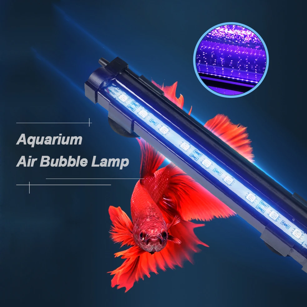 15CM 35CM 55CM Aquarium LED Air Bubble Lighting Fish Tank Bar Light