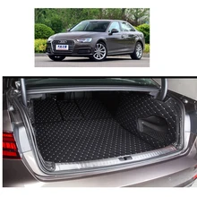 Ajuste personalizado de fibra de couro tapete mala do carro para audi a4 b9 2016 2017 tapete de carga forro de carga