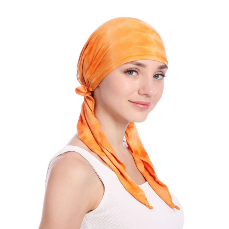 Новые женские мусульманские хиджабы с принтами шляпы тюрбан головной шарф химиотерапия Рак шапка потеря волос шляпа длинный хвост повязка