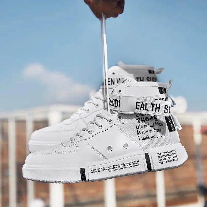

Men Shoes Fashion High Tops Male Boots Luxury Brand Mens Casual Shoes Waterproof Lace Up Flats Solid Solor Shoe