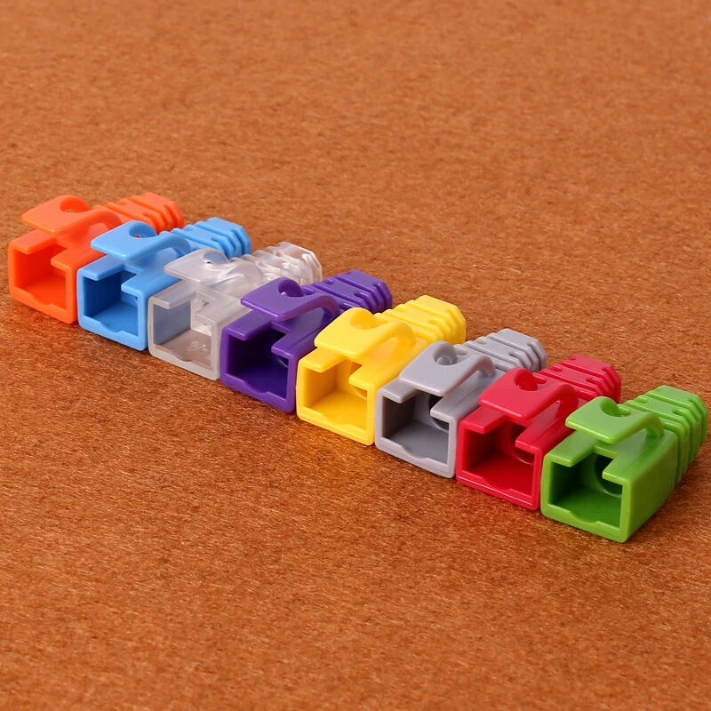 Ampcom Rj45 Ethernet Cabo de Rede Botas de Alívio de Tensão Conector do Cabo Plug Cobre para Cat5 Cat5e Cat6 Plástico - Imagem 5