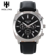 2016 Mode Nouvelle arrivée multifution Grand cadran relogio masculino, Super lumineux calendrier fenêtre SS cas numérique robe montre hommes