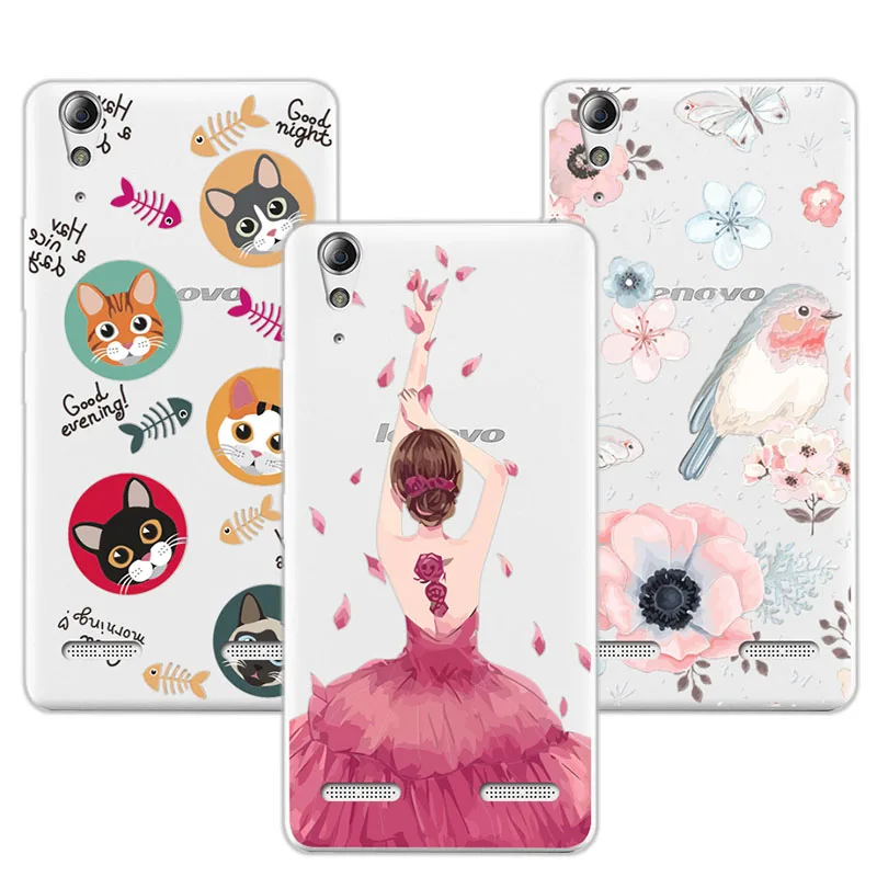

3D Case For Lenovo K3 A 6000 A 6010 K30-T K30-W K 3 5.0" Relief Lace Plant Flower Ballet Girl Cute Soft Silicon Phone Case+Gift