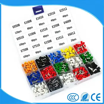 

15 Model 8 Color Insulated End Terminal Wire Copper Crimp Connector 1000PCS/Kit Box