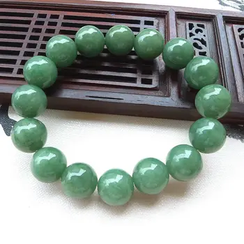 

Certified Type A yu Bangle Grade A Green yu Beads Bangle Bracelet 13mm/