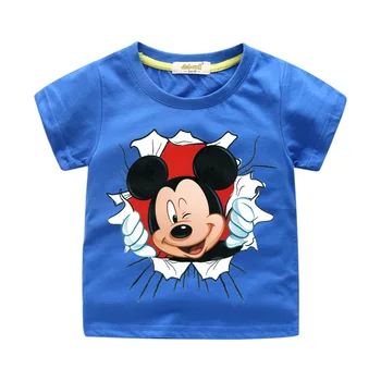 

New Arrivals Children Cartoon Mickey Print T-shirt Boy Girl 3D Funny Tee Tops Clothes For Kids Summer Short Tshirt Costume