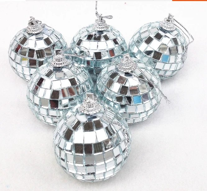 7cm glass mirror ball christmas ball glass ball snooker flash ball (Min order$15)
