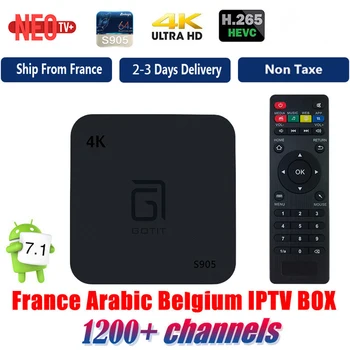 

GOTIT Android TV Box with 1 Year Arabic French Belgium IPTV subscription football france Live Channels free smart 4K TV Box