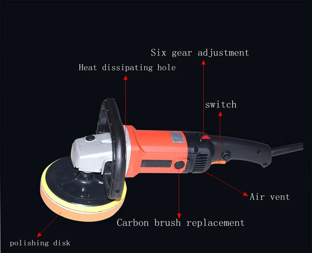 HIMOSKWA 220V 1400W 3000rpm Small polishing machine for car Magnetic polishing machine