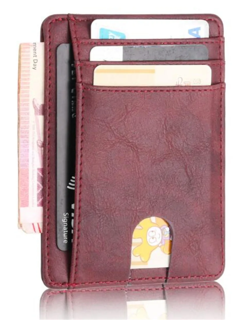 Тонкий рчид блокирующий кожаный бумажник кредитный ID держатель для карт кошелек чехол для денег для мужчин и женщин модная сумка держатель для паспорта