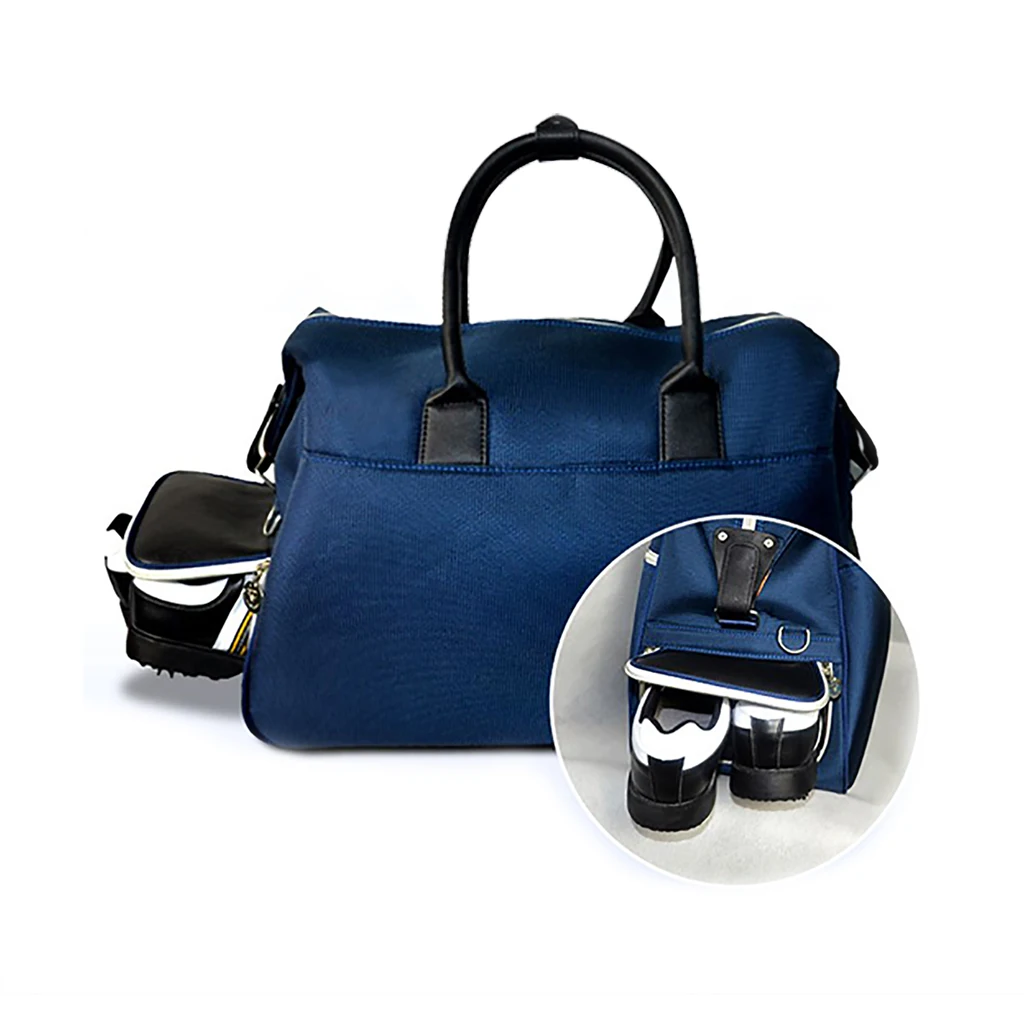 Nylon Waterproof Golf Clothing Wrap Bag with Shoes Pocket Golf Duffle Bag Collection Travel Luggage Organizer with Mini Handbag