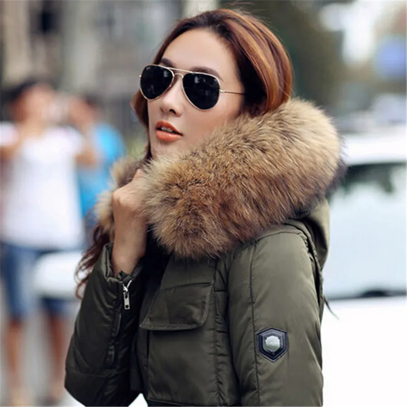 YEYELANA Winter Jacket women coat 2017 New winter Jackets women Parkas Big Real Raccoon Fur collar Long coat Female parka