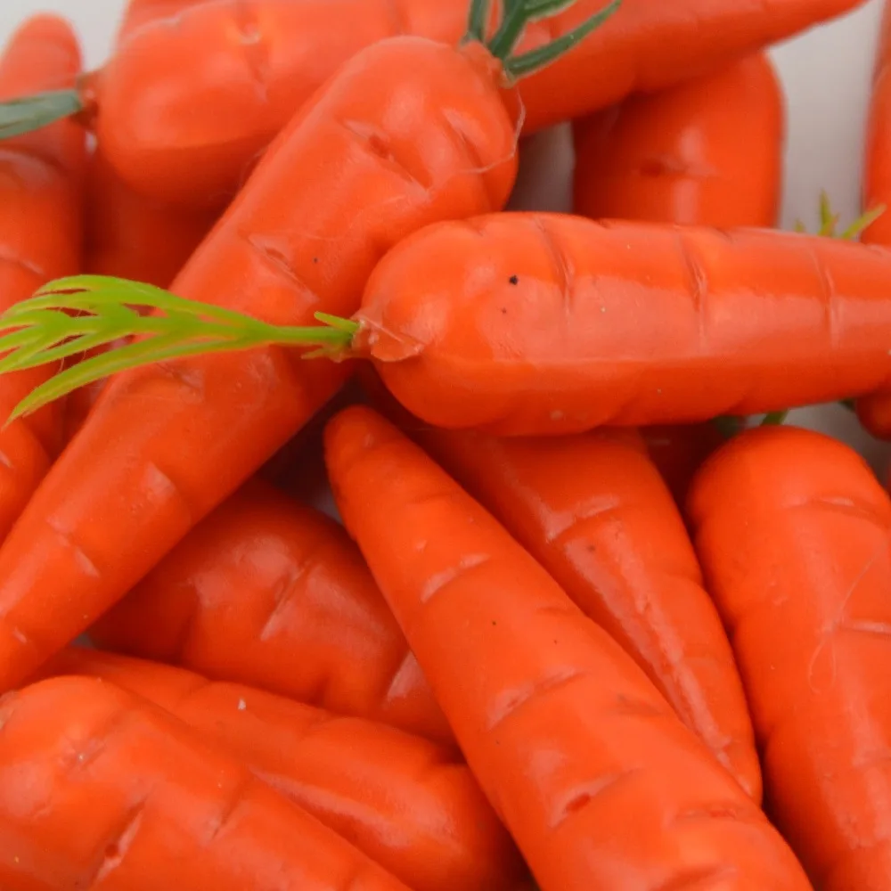 Дешевые 30 штук морковь Мини Искусственный пластик пена морковь фрукты и овощи ягоды Свадьба Рождество Семья Кухня Decoratio