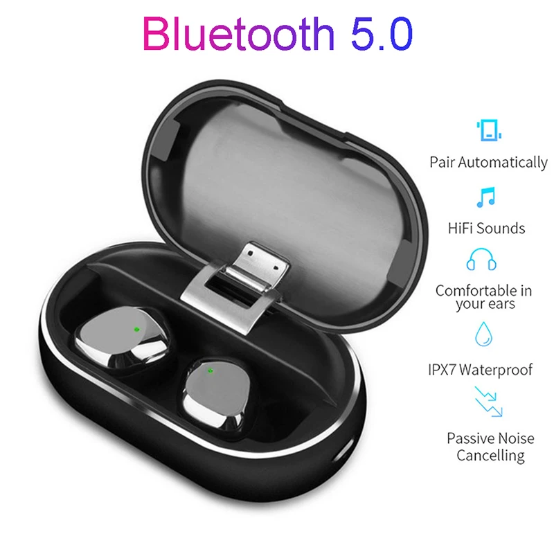 

Heaphone TWS Bluetooth 5.0 True Wireless Earbuds Waterproof Stereo Sports Hifi Earphone With Charging Case for Iphone Android