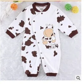 Милая Одежда для новорожденных девочек и мальчиков с рисунком коровы; одежда для малышей; комбинезон для малышей; одежда для детей 0-24 месяцев; UK