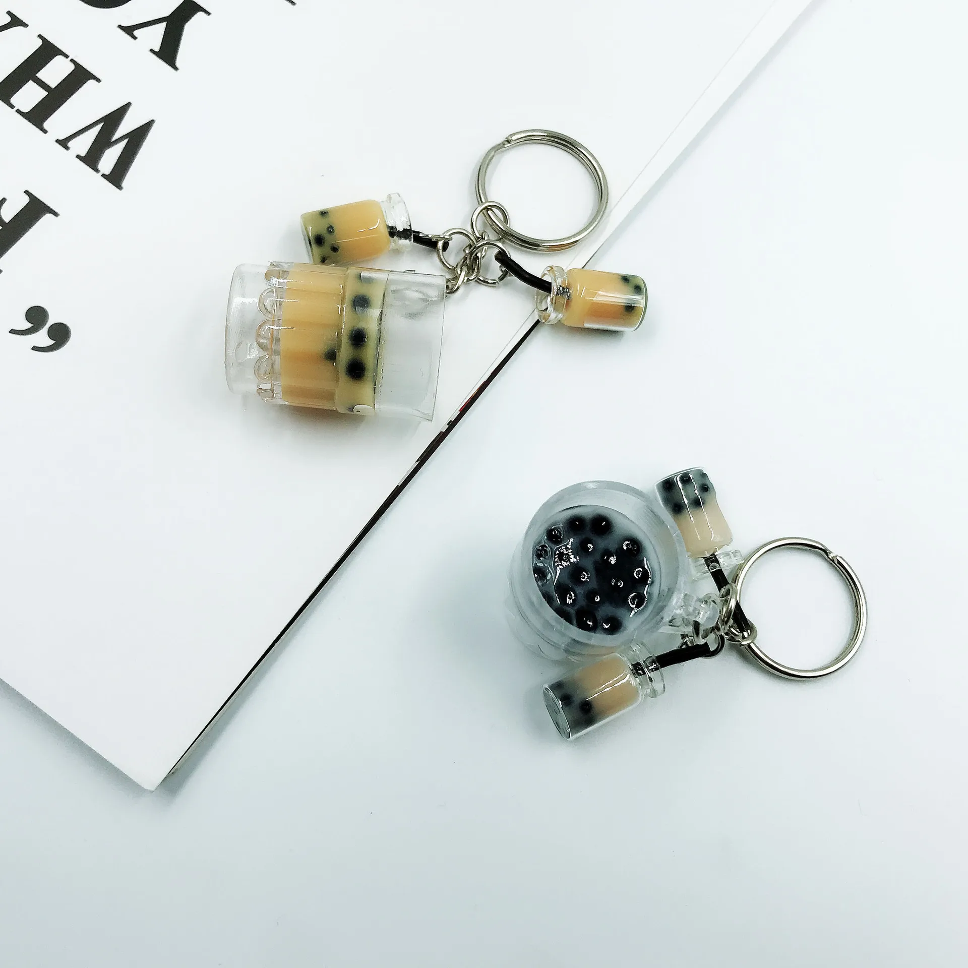 Новая мода креативный коричневый Bubble tea брелок Брелоки для ключей женщин девочек