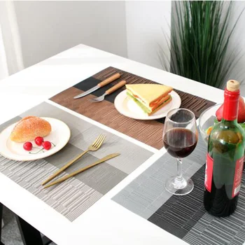 

CANIRICA 2/4/6 pcsTable Mat PVC Placemat For Dinning Table Kitchen Accessories Mantel Individual Rectangle Decoration Posavasos