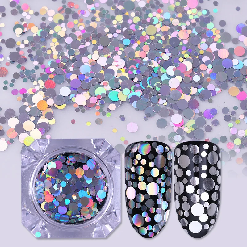 

AB Chameleon Laser Silver Nail Glitter Sequins Dust Mixed Rhombus Shape Tips DIY Charm Polish Flakes Decorations Manicure