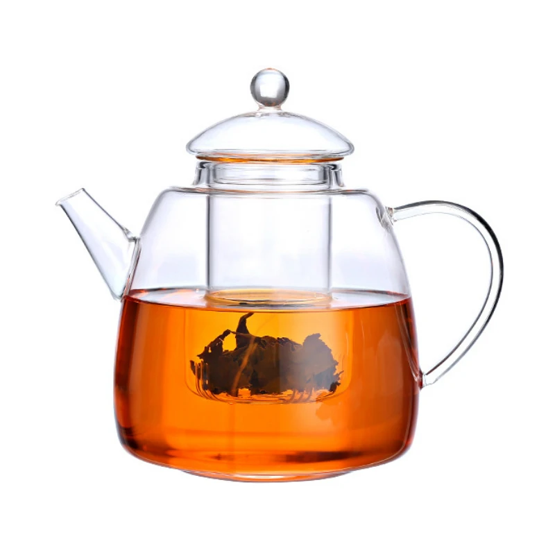 

1000ml glass teapot transparent flower teapot set art retro style home kettle can be directly heated