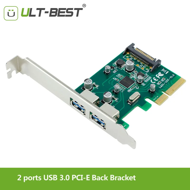 ULT-Best 2 puertos USB 3,0 a PCI Express controlador tarjeta soporte pci-e 4x a USB3.0 añadir en tarjetas adaptador