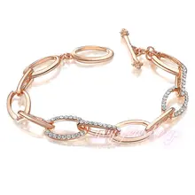 Mytys Rose del GP del Oro Elemento Cristales Blanco Claro Brazalete de la Pulsera B356