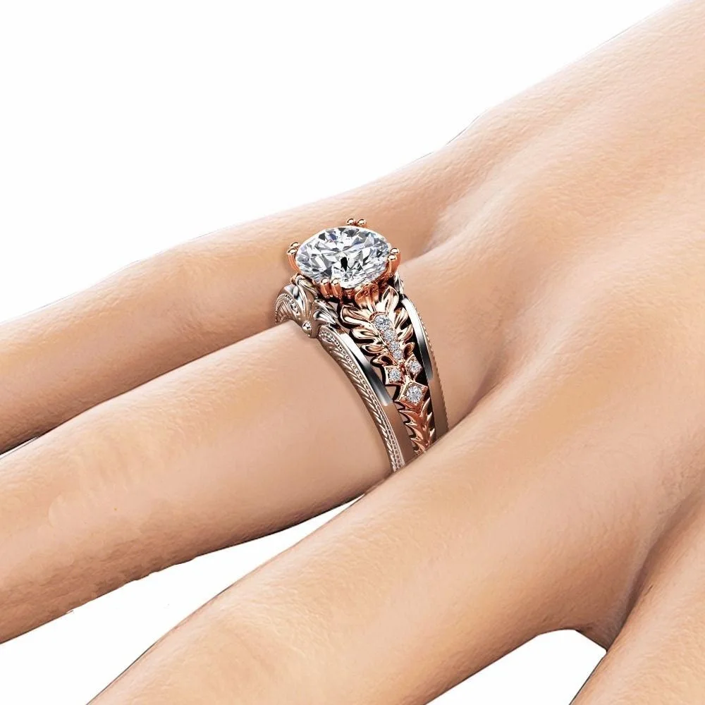 14k розовое золото 1 карат бриллиантовое кольцо для женщин Bizuteria Bague Etoile сапфир Gemstone14k золото и бриллиант обручальное кольцо с топазом