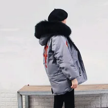 Вышивка белый утиный пух куртки женские натуральный енот собака меховой воротник модные зимние пуховые пальто Новинка осень