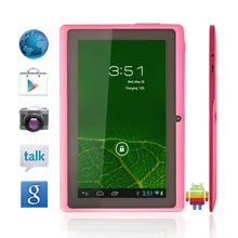 Бесплатная доставка 7 «Q88 Allwinner A33 Quad Core 1.5 ГГц шесть Цвета Q88 7 дюймов Tablette PC 1024×600 двойной Камера 2500 мАч 8 ГБ