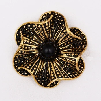 

Hot sale PL0009 18mm Charm Golden Flower metal snap buttons fit charm snap button bracelets jewelry women gift