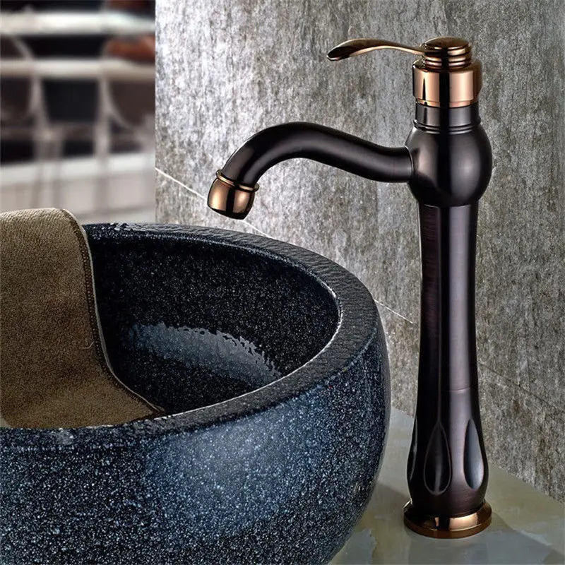 

Bathroom Basin Faucets Brown Bronze Chrome Faucets Single Handle Hot and Cold Basin Faucet Sink Mixer Taps Torneira Banheiro
